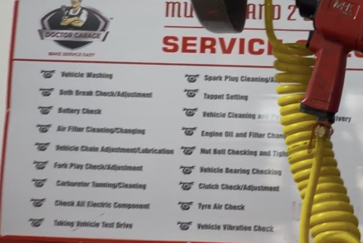 Doctor Garage service board